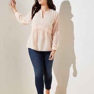 Loft Swiss Dot Peplum Blouse